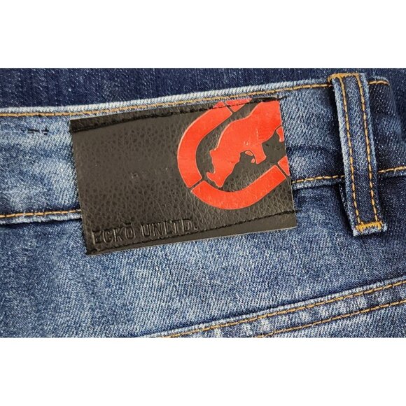 ECKO Unltd Jeans Mens 29 Blue Loose Cargo Distressed Denim (29x30) NWT - Picture 12 of 15